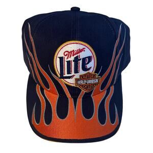 New Rusty Wallace NASCAR Miller Lite Harley Davidson Vintage Adj. Hat NWT Cap
